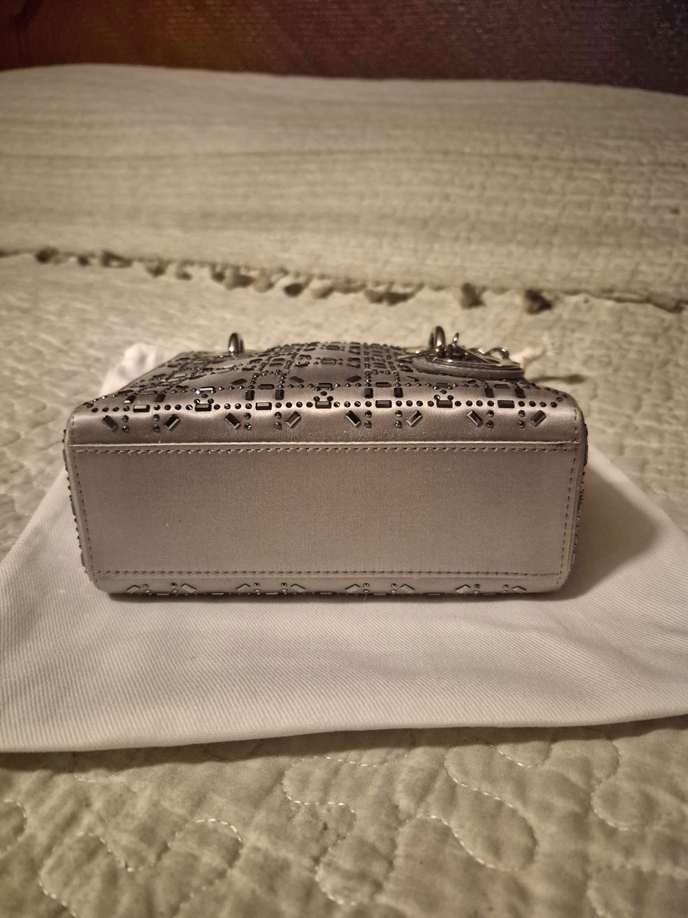 Christian Dior Satin Crystal Cannage Mini Lady Dior Limited Edition. - Picture 6 of 12